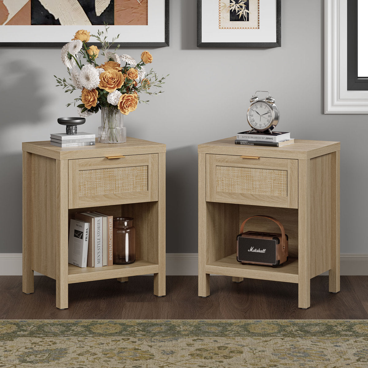 Alayha 19.7'' W Nightstand (Set of 2)