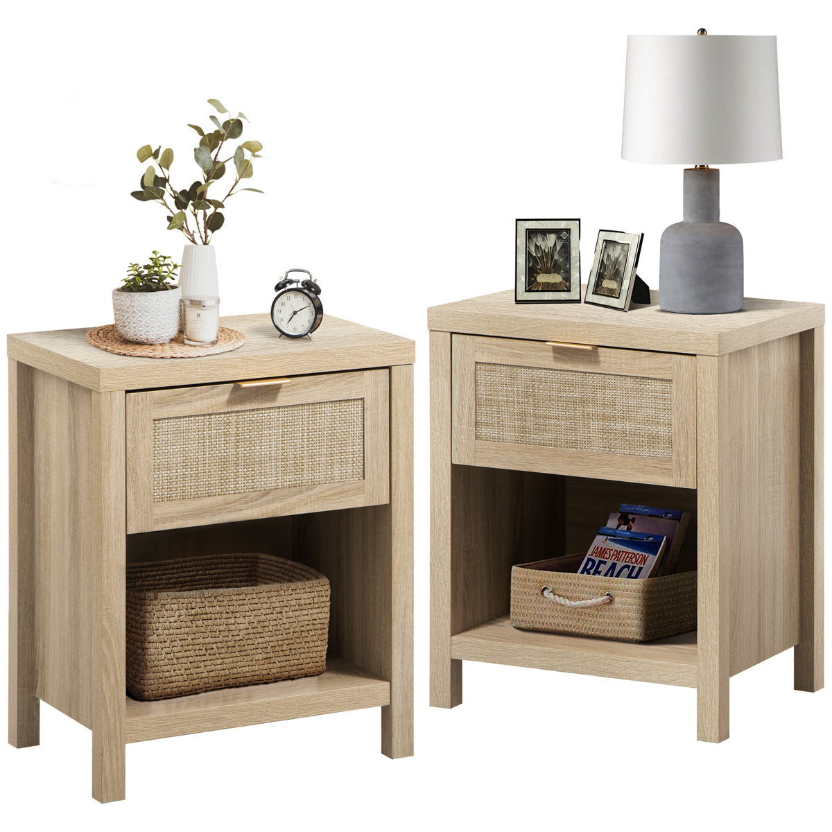 Alayha 19.7'' W Nightstand (Set of 2)
