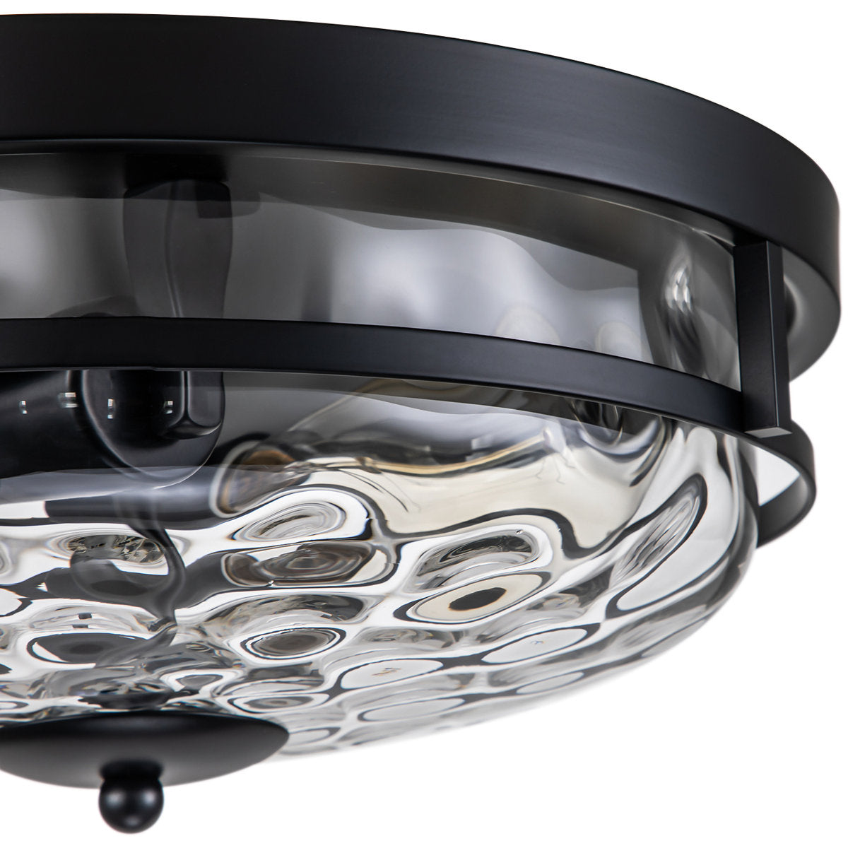Boatner Flush Mount Ceiling Light With Clear Hammered Glass