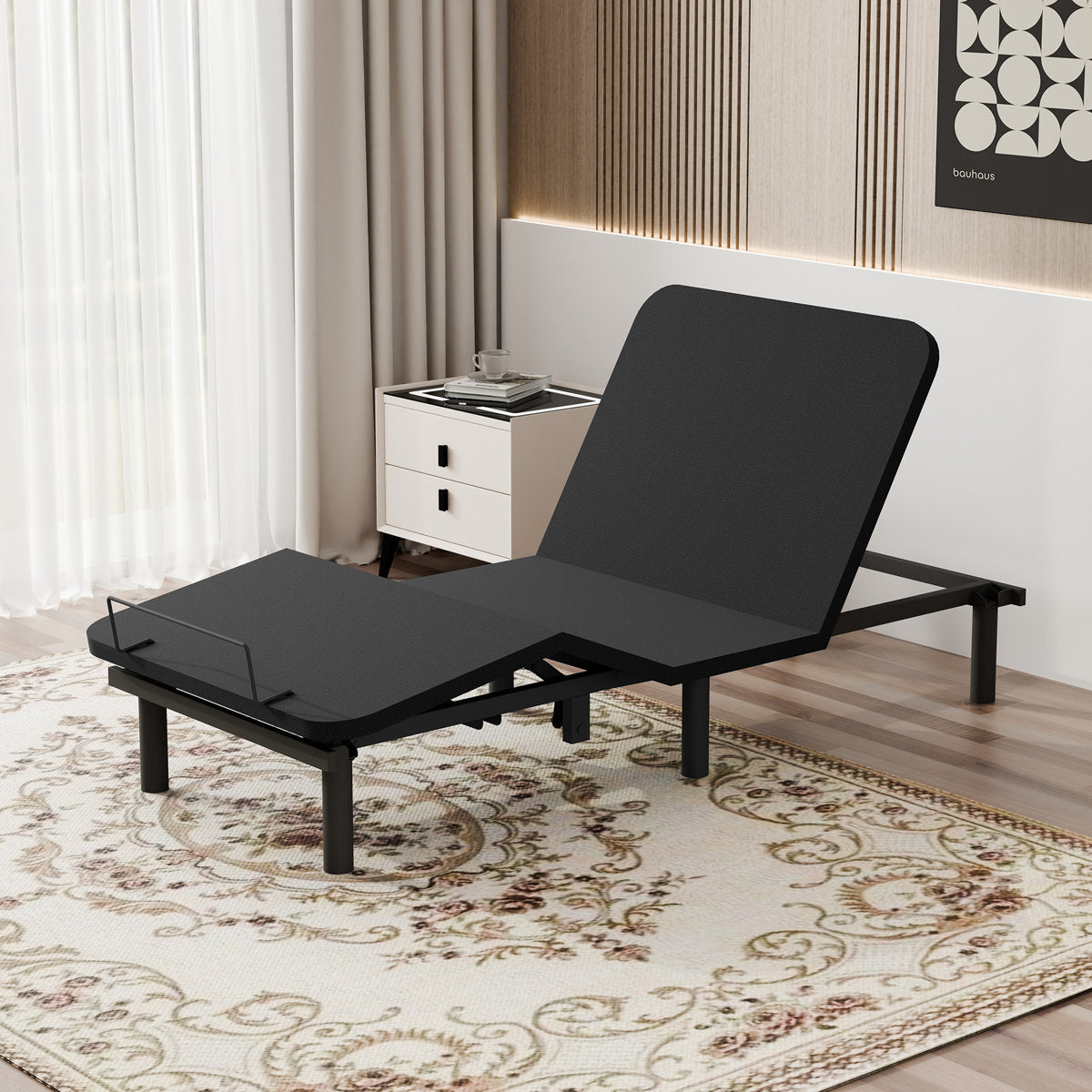 Boltz Adjustable Bed Frame with 5-Part Design & Corded Remote Control