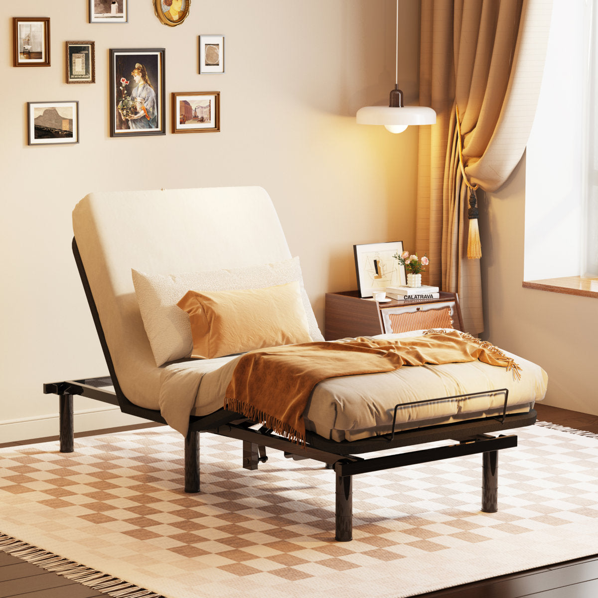 Boltz Adjustable Bed Frame with 5-Part Design & Corded Remote Control