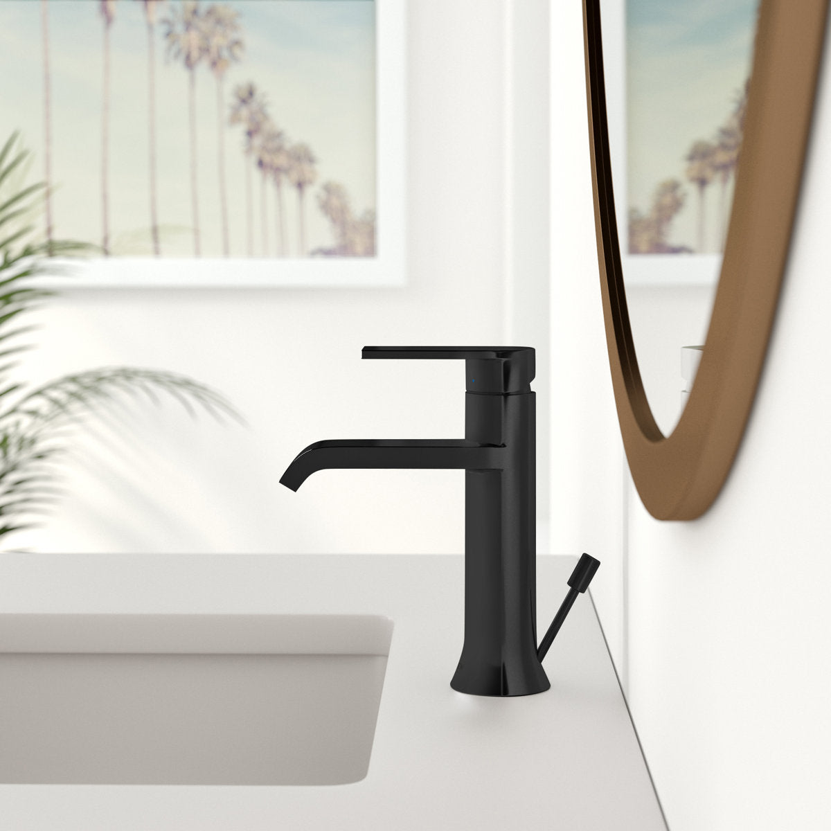 Moen Genta LX Single Hole Bathroom Faucet with Drain Assembly 6702BL