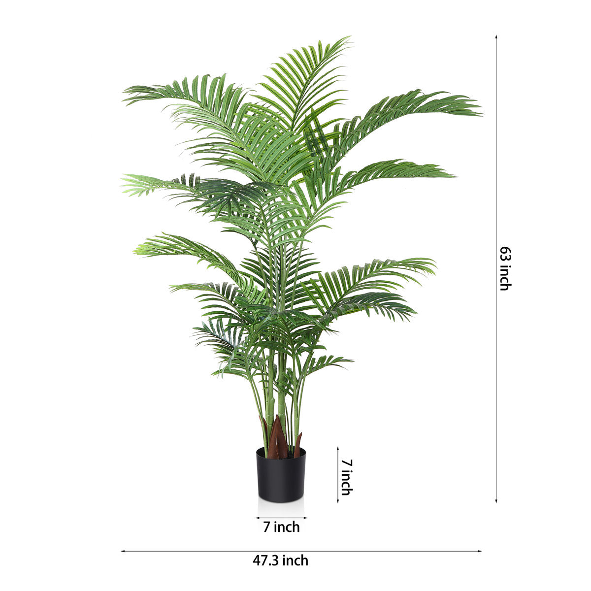 Adcock Artificial UV Resistant Palm Tree in Pot, Faux Palm Plant for Home Decor (Set of 2)