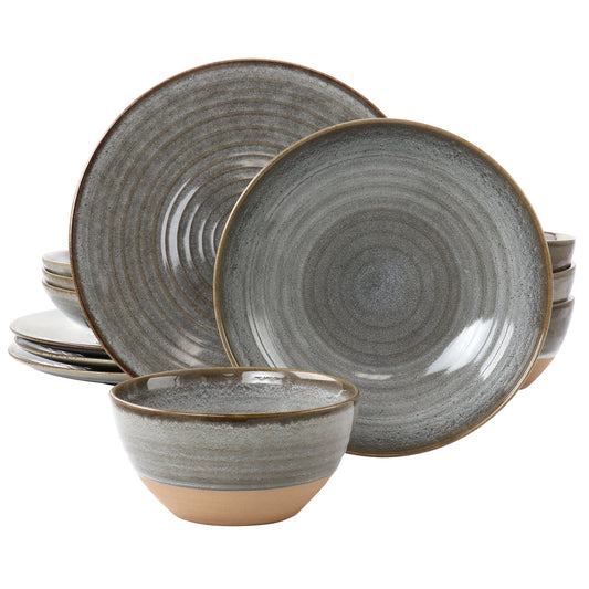 Gibson Elite 12 Piece Dreamweaver Round Earthenware Dinnerware Set